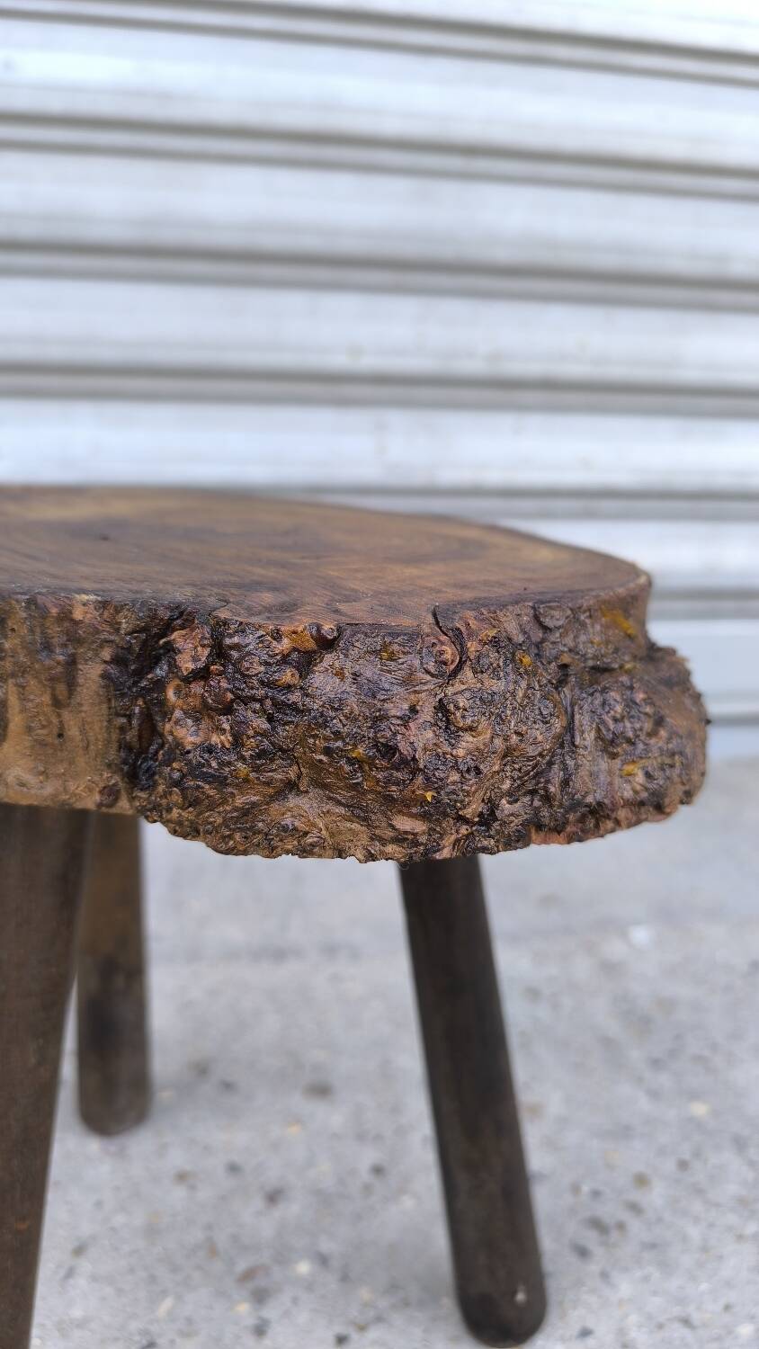 Solid oak tripod stool 1960