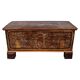 Coffre de dot antique extra grand en pin peint à la main