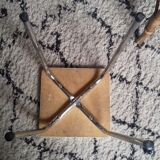 Formica vintage white striped flats light grey metal feet