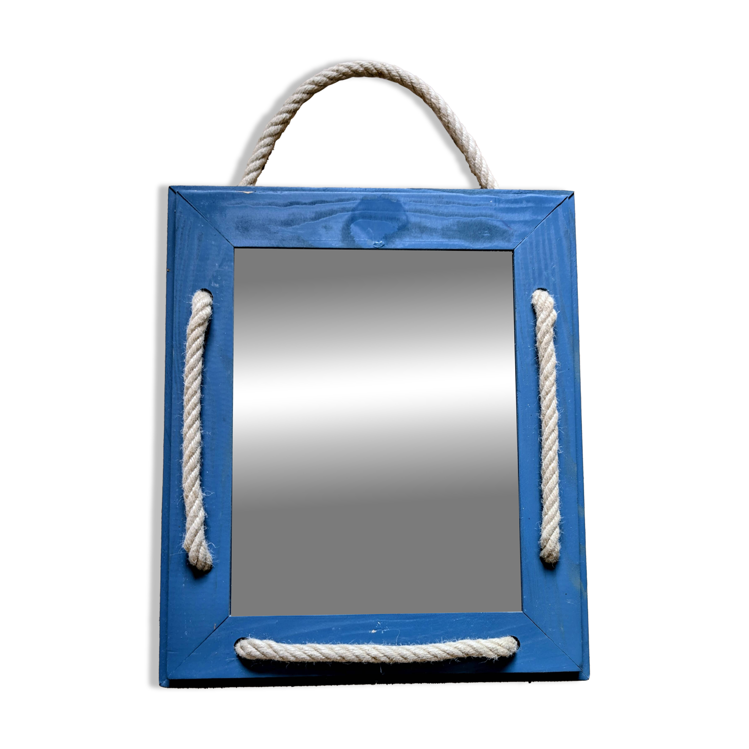 Miroir décoratif artisanal – esprit nautique 41 x 34 cm