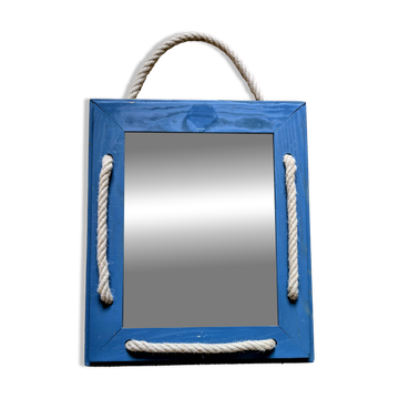 Miroir décoratif artisanal – esprit nautique 41 x 34 cm