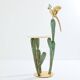 Brass cactus and parrot sculpture console Alain Chervet 1989