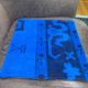 Asymmetric Blue Turkish Rug Pillow, 16x16 Square Wool Cushion Cover