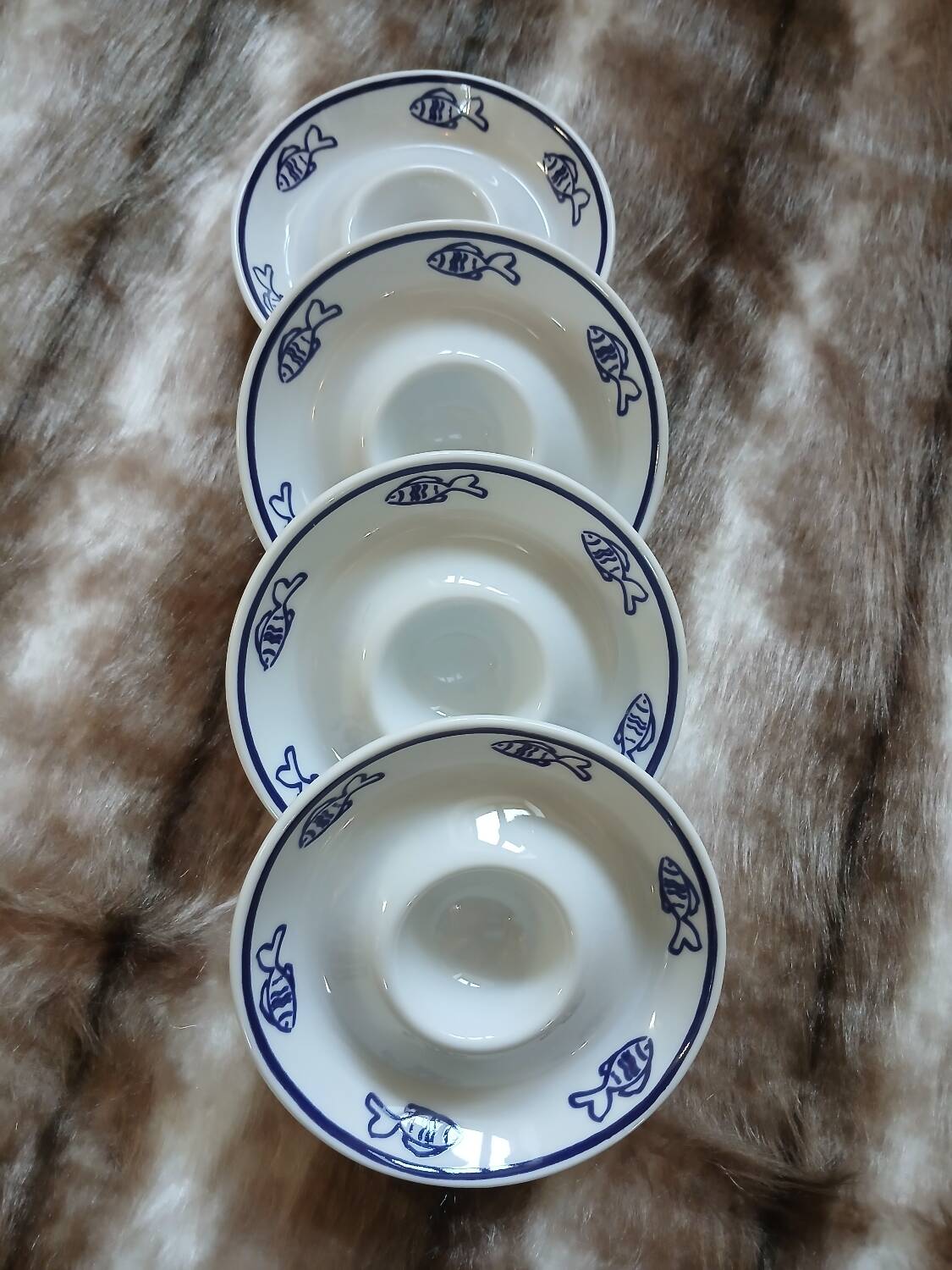 4 White Square Egg Cups