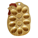 Vintage earthenware egg holder - Hen shape