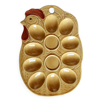 Porte-oeufs vintage en faïence - Forme de poule