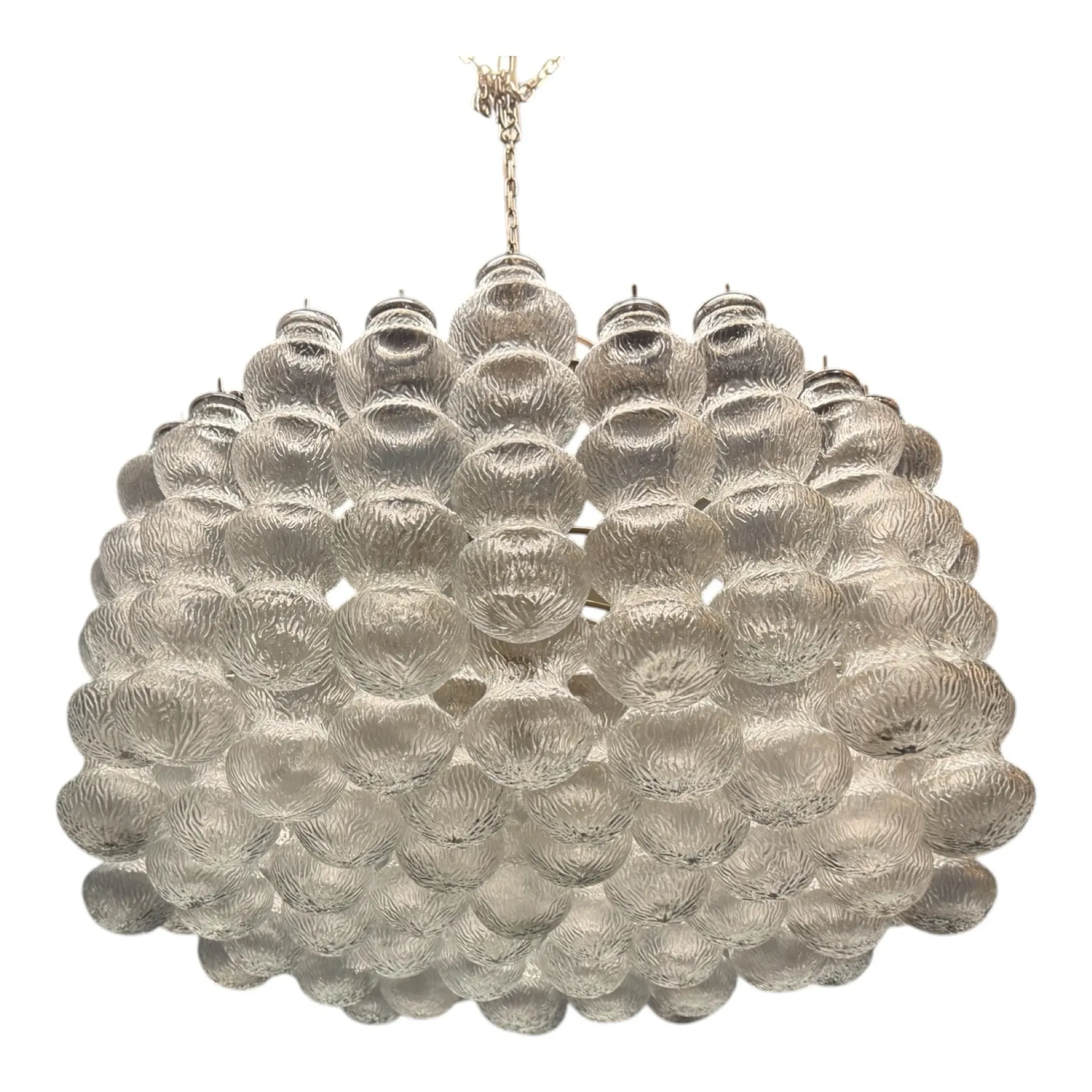 Large Murano Glass Bubble Chandelier 1980’s 11 Lights 