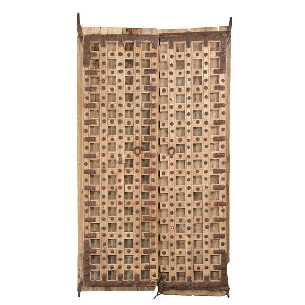 Nandra - Ancienne porte indienne en bois massif n°2