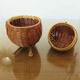 Set of 3 boxes "owl" bamboo 70s