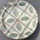 Set of 5 artisanal plates in enamelled earth plus a dessert plate. Unique pieces .
