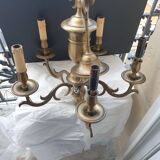 Luminaire laiton doré ancien, prêt à installer