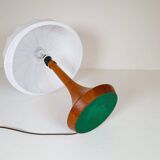 Mid-century table lamp in solid teak by Lisbeth Brams, Denmark, 1960s.