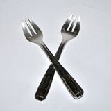 Christofle Alfenide – Lot of 2 dessert forks model Paris silver-plated Art Deco