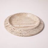 Travertine stone plate / centerpiece, Italy, 1980s