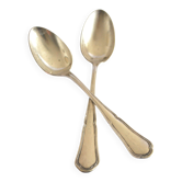 Set of 2 silver-plated teaspoons with C&L filigree, 14.5 cm