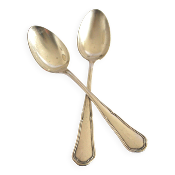 Set of 2 silver-plated teaspoons with C&L filigree, 14.5 cm