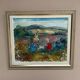 Original Swedish Oil on Canvas - "Children Playing" by Nils Sewerin (1920-1985) - Signed - Vintage and Framed - 77 × 66 cm (30.3" × 26")