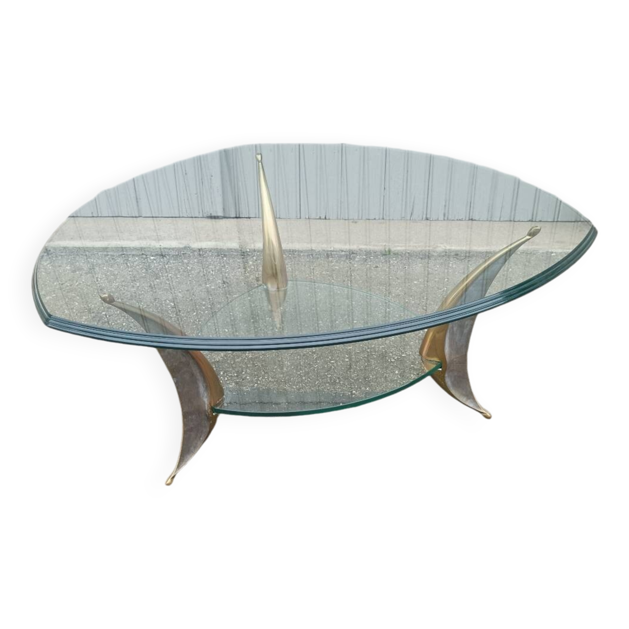Bronze and glass coffee table