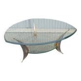 Table basse bronze et verre