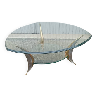 Bronze and glass coffee table