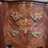 Pair of Louis XV/Transition style bedside tables in marquetry
