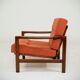Modern long chair terracotta bouclé