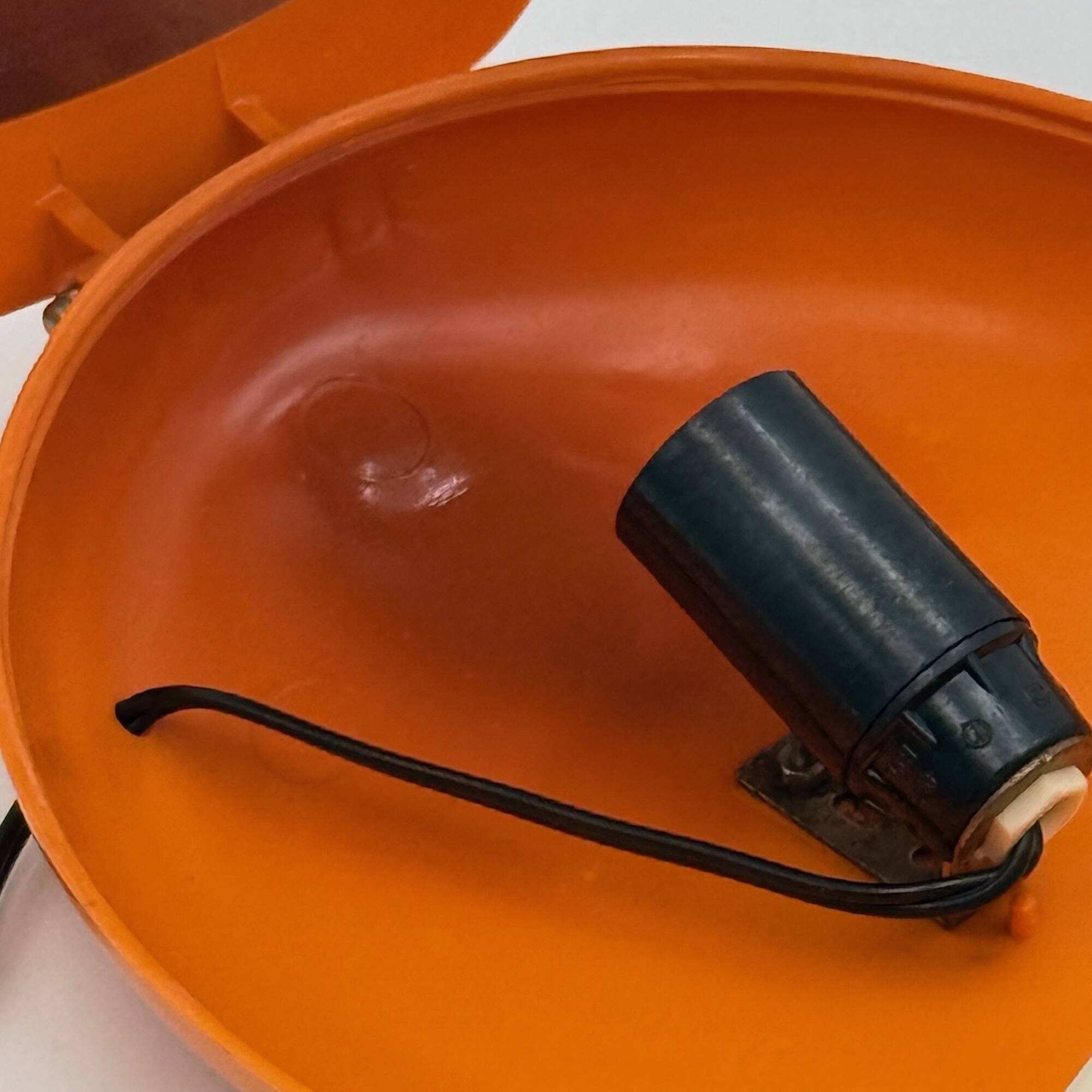 Lampe Oyster orange vintage par Gamma3, design italien des années 1970