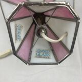 White and pink glass paste lamp