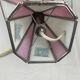 Lampe en pâte de verre blanche et rose