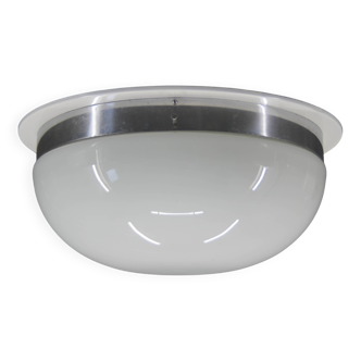 Big Bauhaus Chrome Flushmount or Wall Light, 1940s