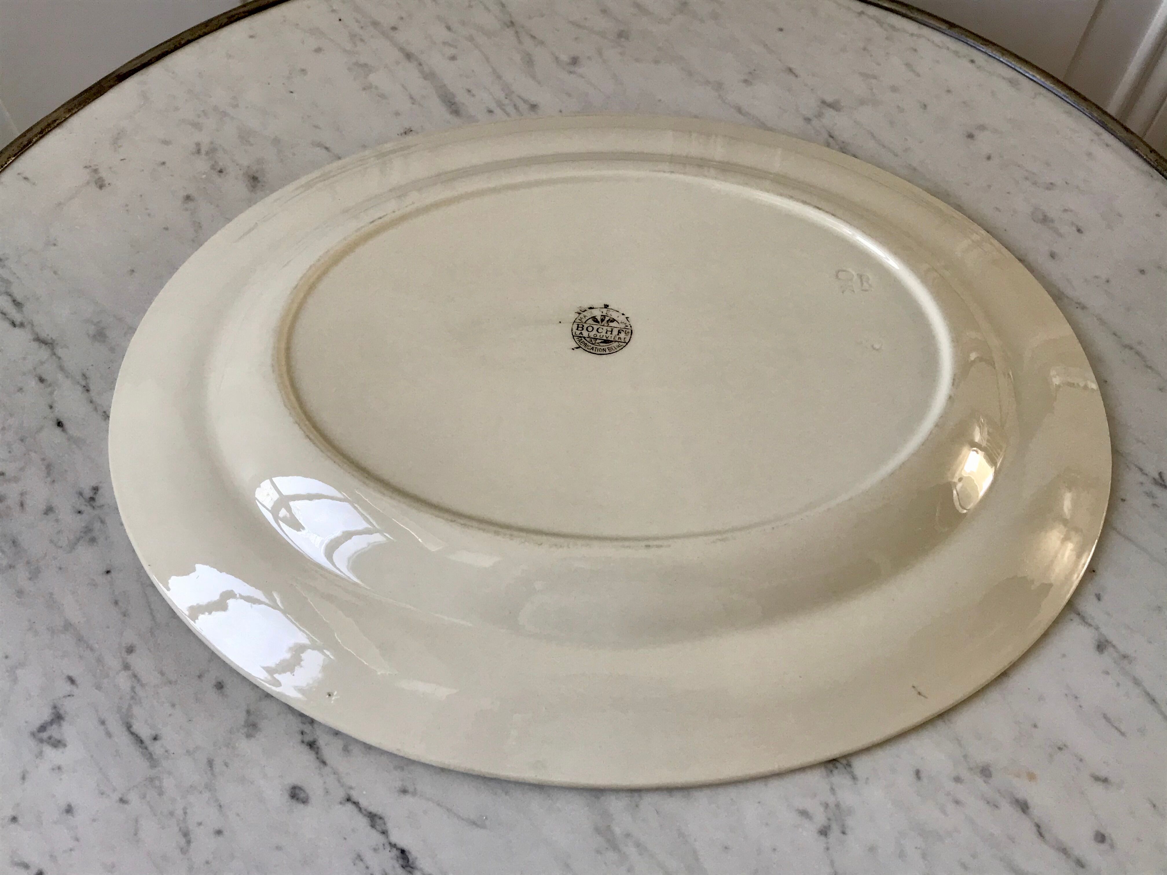 oval dish Villeroy & Boch La Louvière Belgian manufacture in Iron Earth early twentieth century