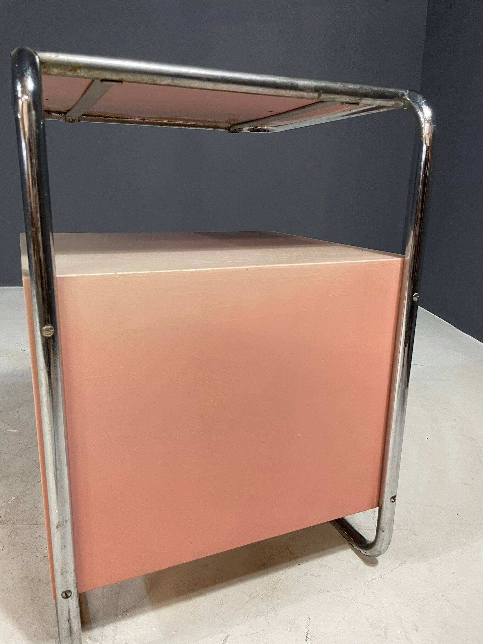 Kovona Bauhaus style bedside table, 1950s, Czechoslovakia