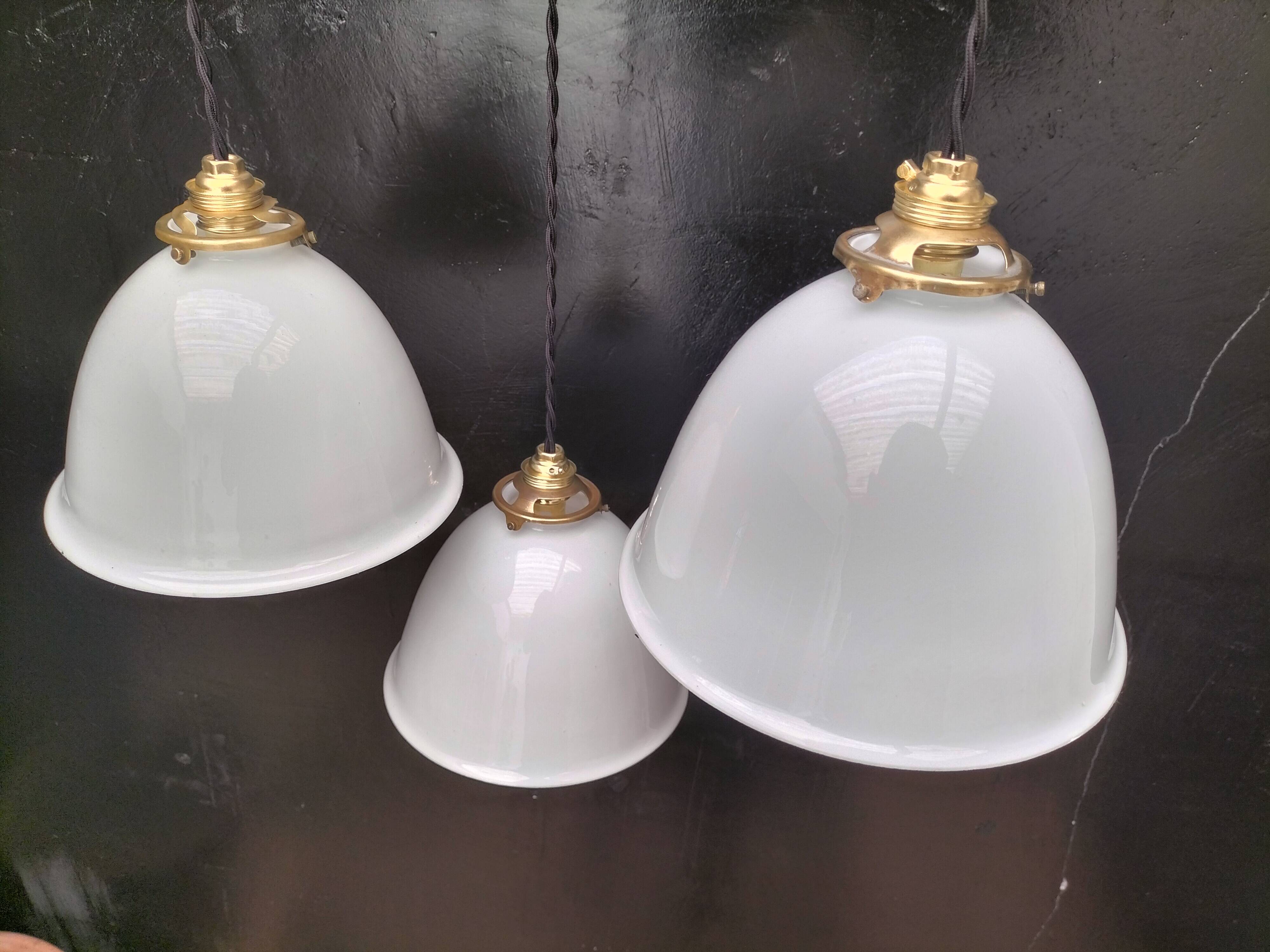 Opaline pendant lights