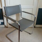 Office Chair in leather and chrome of the 1970s