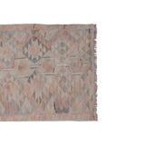 Large Vintage Bohemian Faded Color Kilim Tapestry Runner Rug, 1970s 89 x 298 cm