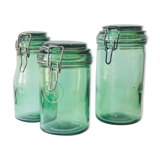 Trio of Durfor glass jars