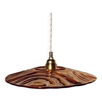 Suspension vintage en verre rose