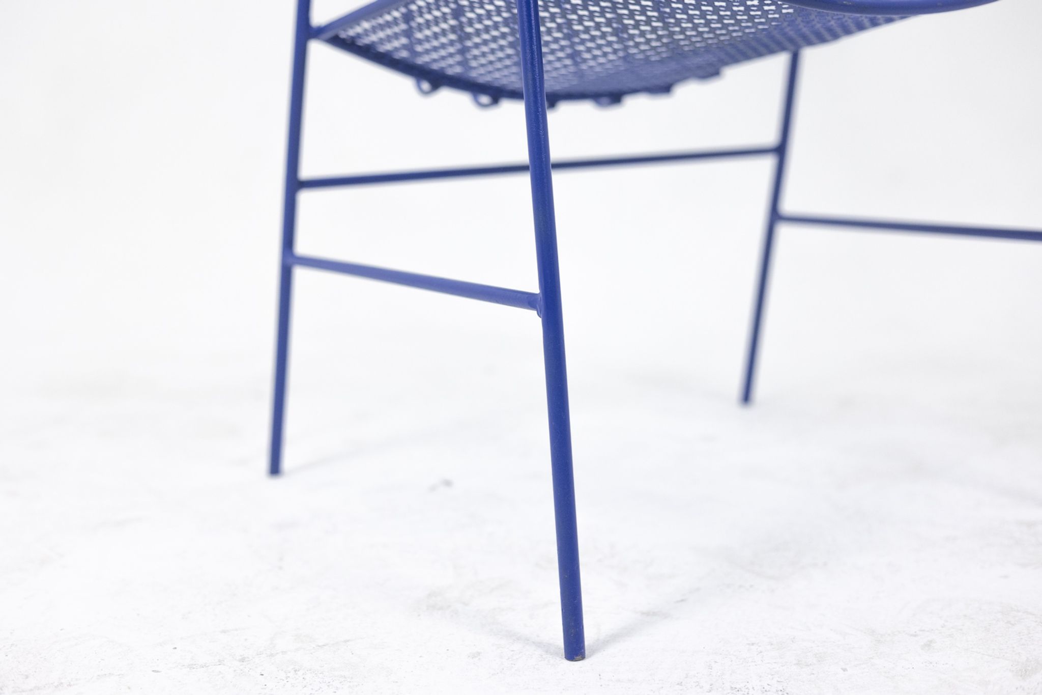 Pair of openwork iron armchairs, 1960s