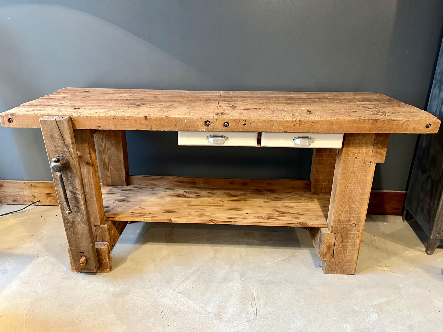 Old wooden workbench, renovated