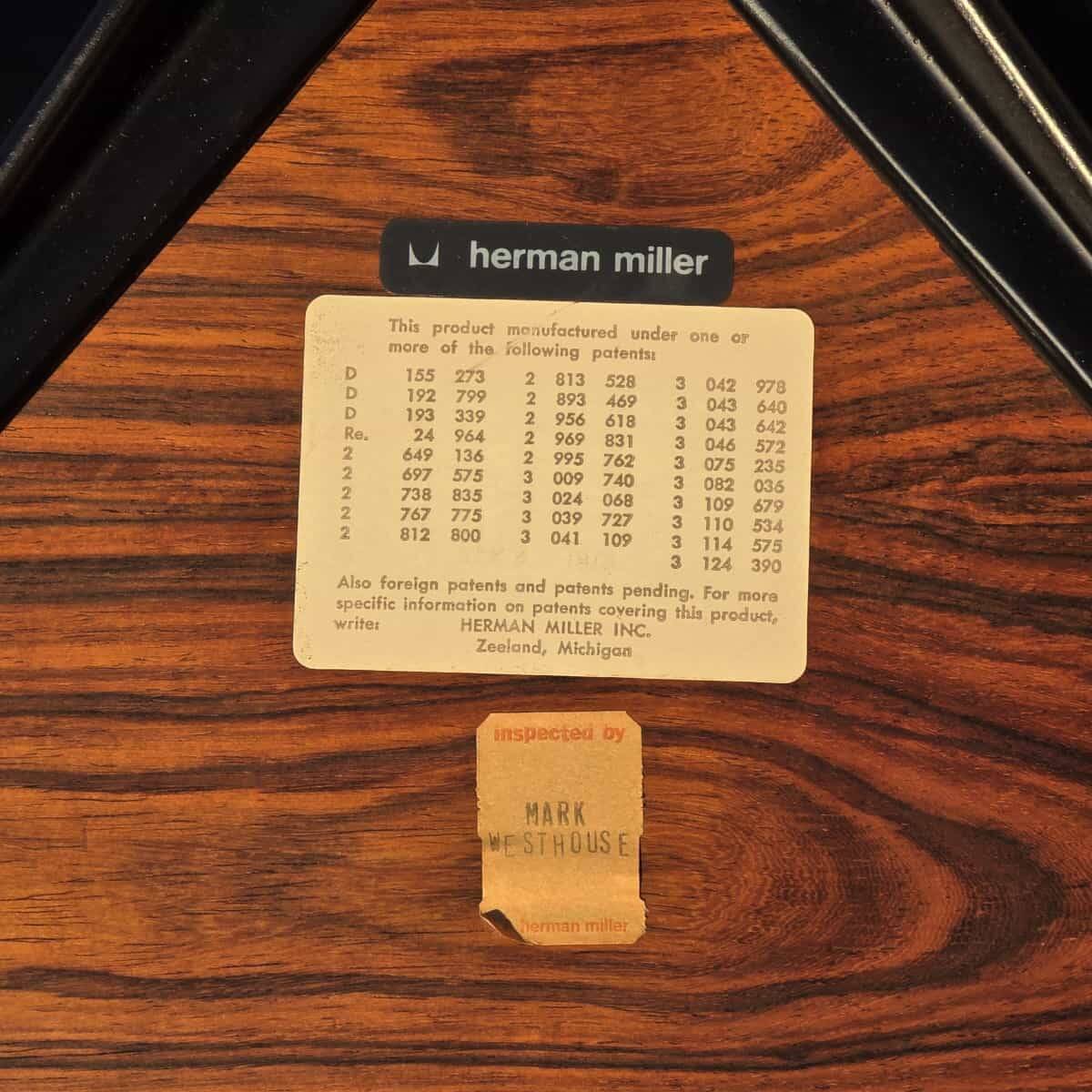 Black & Rosewood Herman Miller Original Eames Lounge Chair & Ottoman