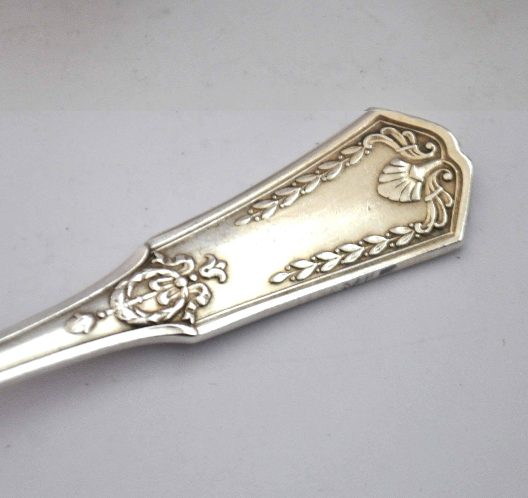 SFAM 12 EMPIRE dessert teaspoons in silver metal model "Sans embarrass" 14.5cm