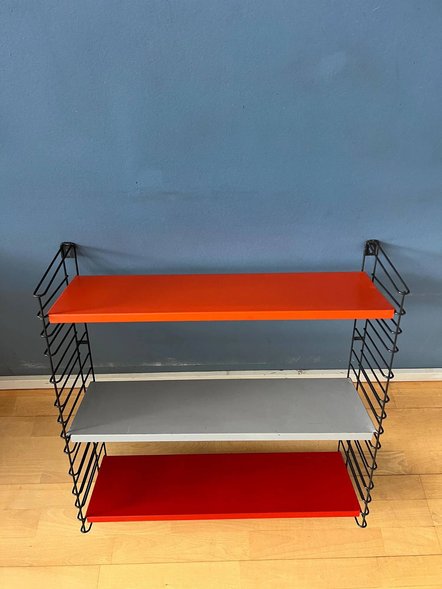 Orange, red and gray Tomado vintage modular wall system - shelves - unit