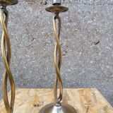 Pair of brass candelabra