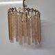 Suspension with pink glass pendants, 1980s