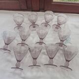 12 old bistro glasses