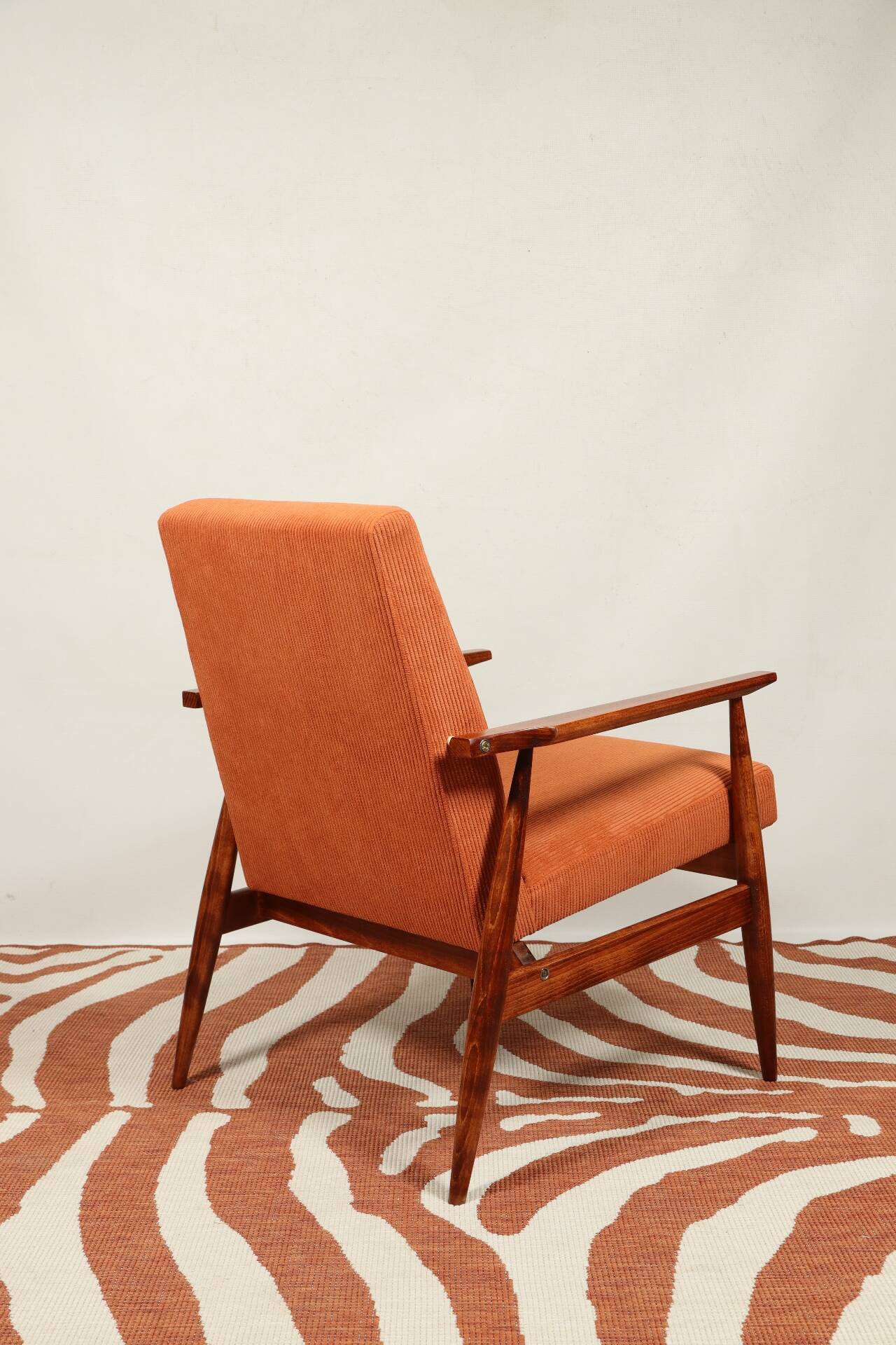 Scandinavian modern chair orange corduroy H.Lis 