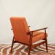 Scandinavian modern chair orange corduroy H.Lis 