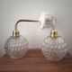 Pair of vintage wall lights in cut glass