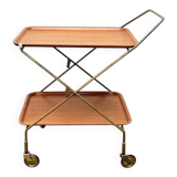 Mid-Century Teak and Metal Folding Bar by Silva Denmark, 1960s