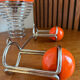 Patère double "Boule" Orange & Chrome  Space Age